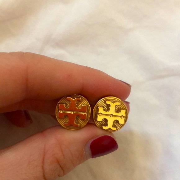 Tory Burch Jewelry - ‼️Tory Burch gold stud logo earrings‼️